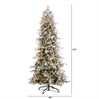 Nearly Natural 9.5ft Flocked Manchester Spruce Christmas Tree w/ 650 Lights