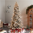 Nearly Natural 9.5ft Flocked Manchester Spruce Christmas Tree w/ 650 Lights