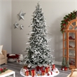 Nearly Natural 9.5ft Flocked Manchester Spruce Christmas Tree w/ 650 Lights