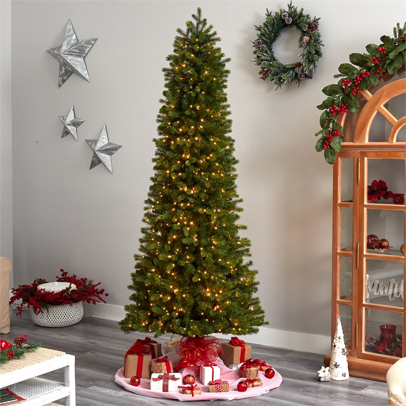 Nearly Natural 8.5ft Slim Colorado Mountain Spruce Christmas Tree
