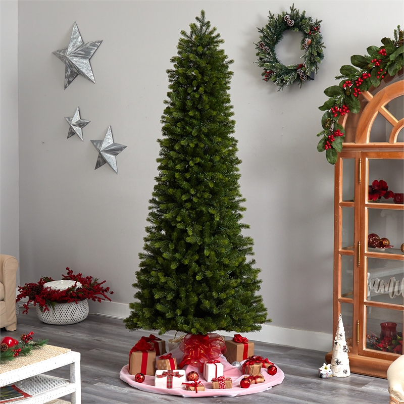 Nearly Natural 8.5ft Slim Colorado Mountain Spruce Christmas Tree