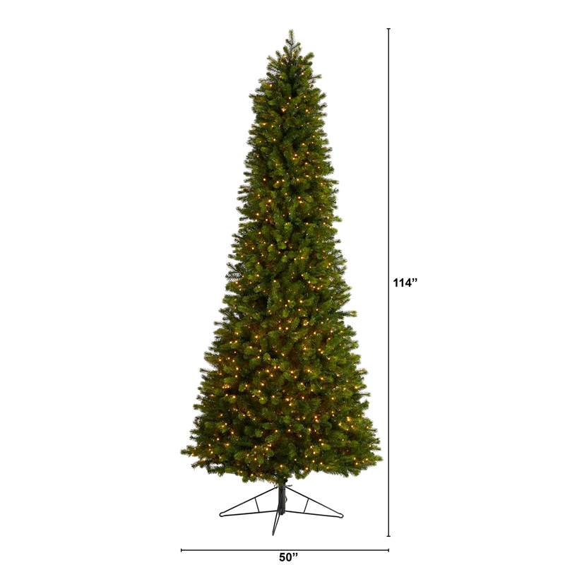 Nearly Natural 9.5ft Slim Colorado Mountain Spruce Christmas Tree