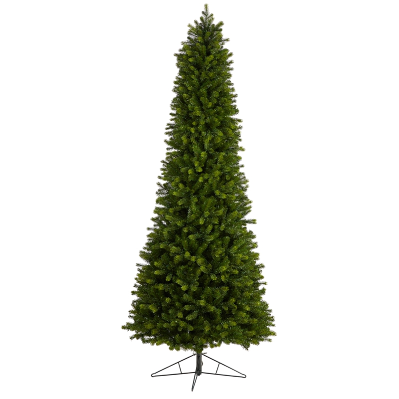 Nearly Natural 9.5ft Slim Colorado Mountain Spruce Christmas Tree