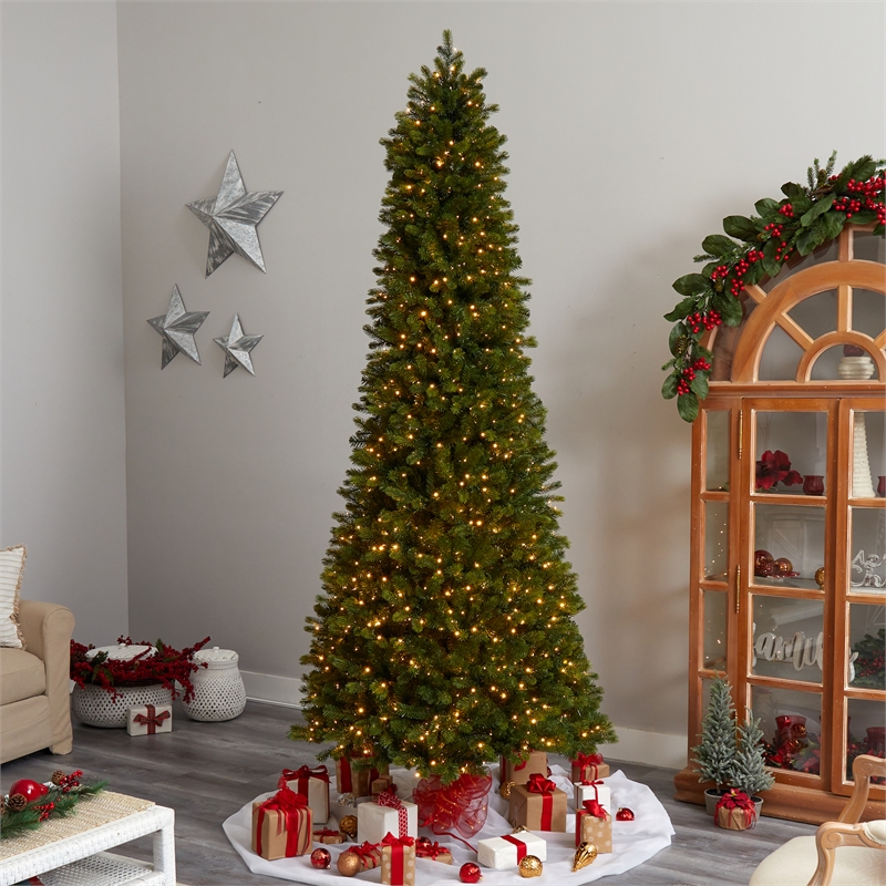 Nearly Natural 9.5ft Slim Colorado Mountain Spruce Christmas Tree