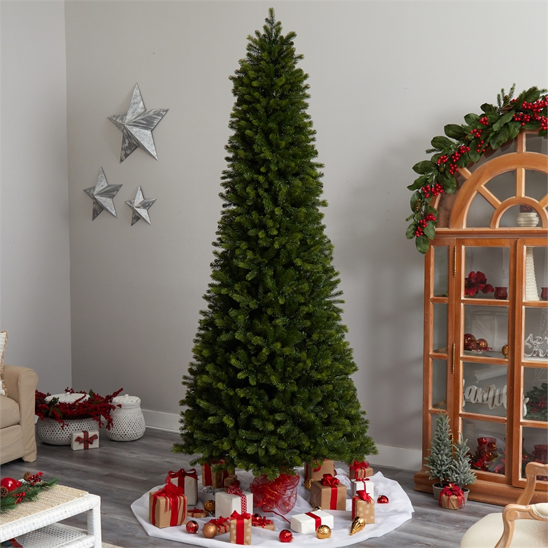 Nearly Natural 9.5ft Slim Colorado Mountain Spruce Christmas Tree