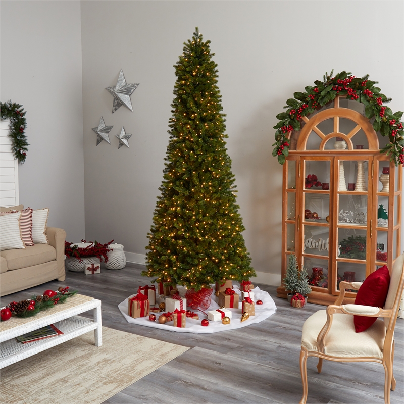 Nearly Natural 9.5ft Slim Colorado Mountain Spruce Christmas Tree
