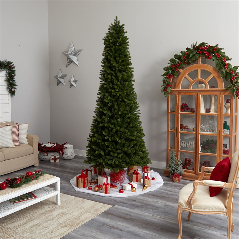 Nearly Natural 9.5ft Slim Colorado Mountain Spruce Christmas Tree