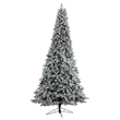 Nearly Natural 9.5ft Flocked British Columbia Mountain Fir Christmas Tree