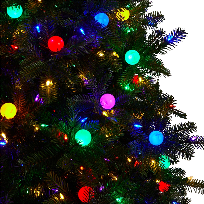 Nearly Natural 8.5ft Montana Mountain Fir Christmas Tree w/ 800 Multi Color LED