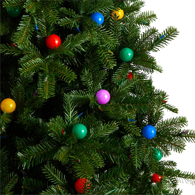 Nearly Natural 8.5ft Montana Mountain Fir Christmas Tree w/ 800 Multi Color LED