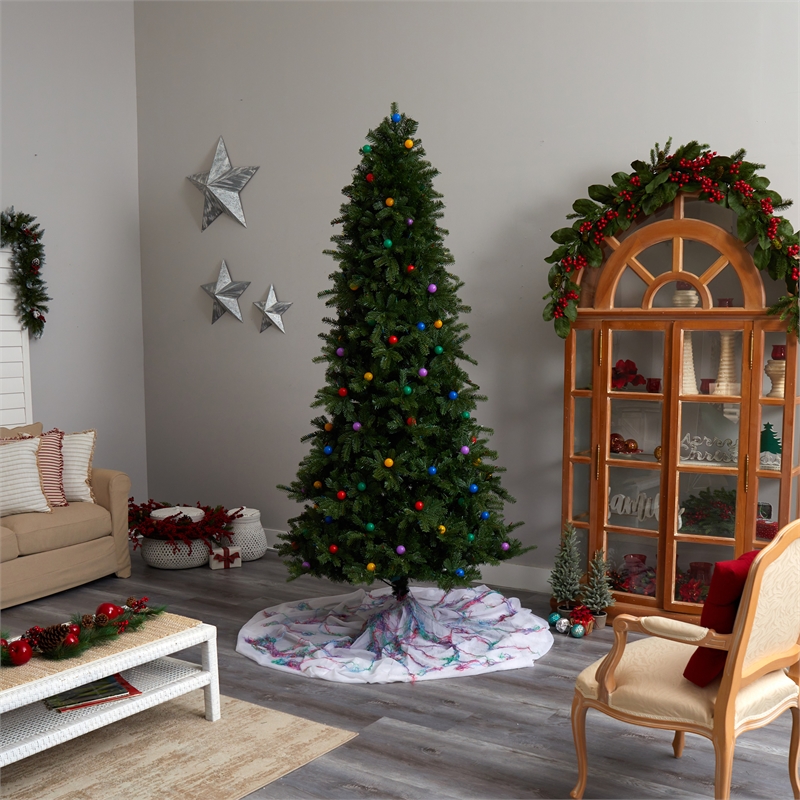 Nearly Natural 8.5ft Montana Mountain Fir Christmas Tree w/ 800 Multi Color LED