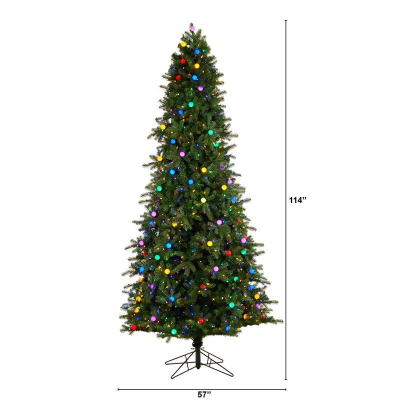 Nearly Natural 9.5ft Montana Mountain Fir Christmas Tree w/ 1150 LED