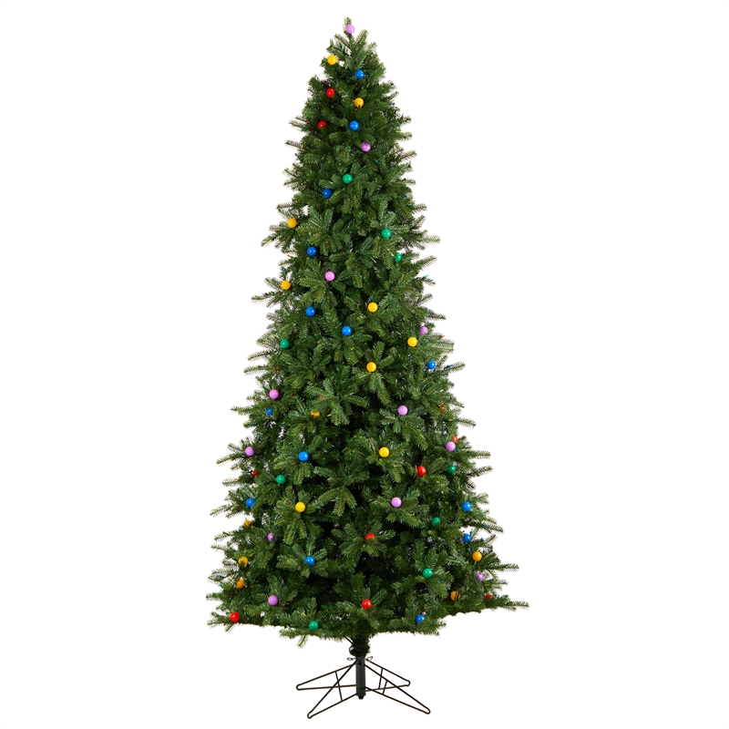 Nearly Natural 9.5ft Montana Mountain Fir Christmas Tree w/ 1150 LED