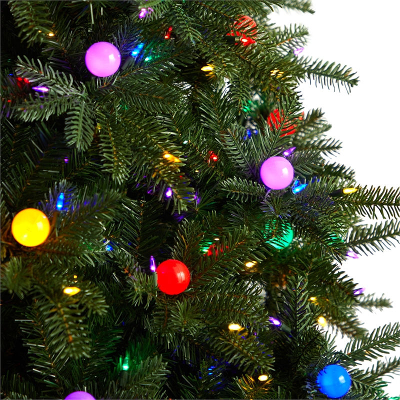Nearly Natural 9.5ft Montana Mountain Fir Christmas Tree w/ 1150 LED