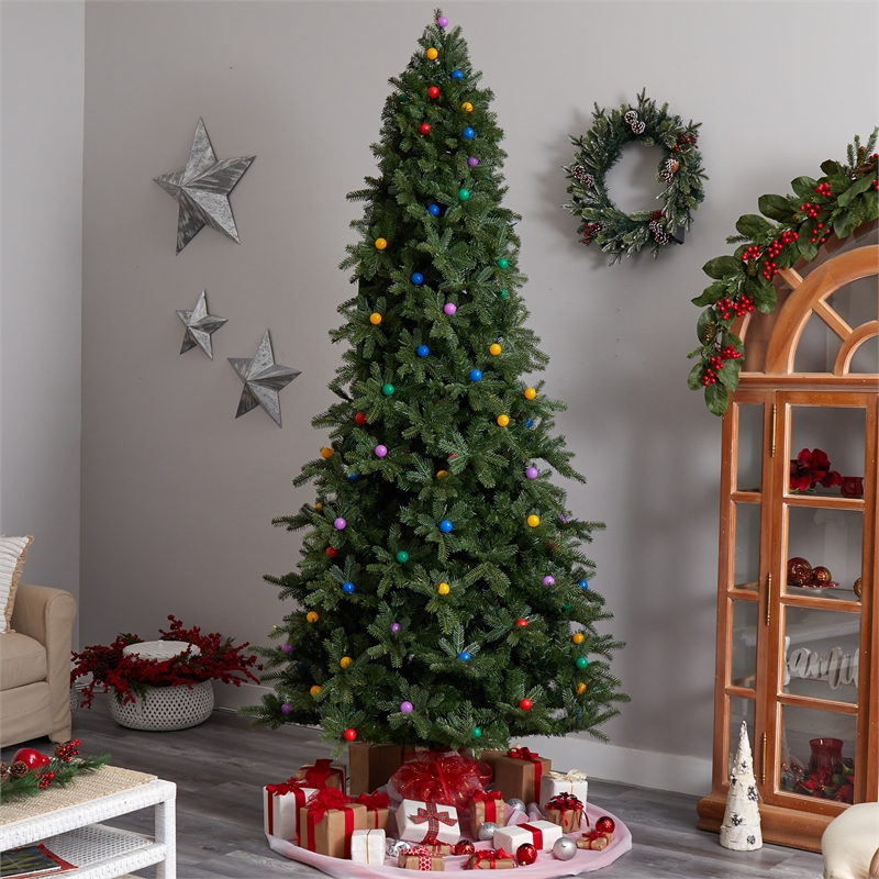 Nearly Natural 9.5ft Montana Mountain Fir Christmas Tree w/ 1150 LED