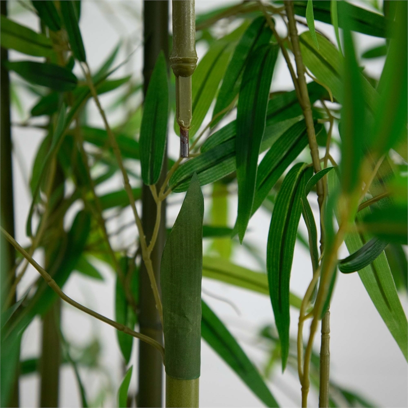 Nearly Natural 10ft Artificial Green Bamboo Tree in Green