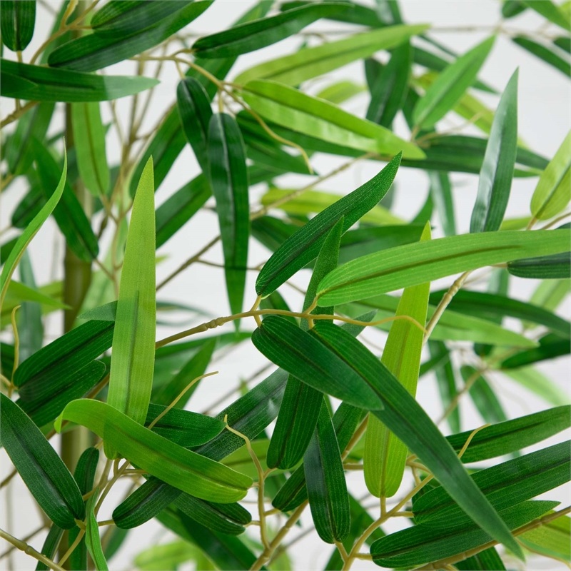 Nearly Natural 10ft Artificial Green Bamboo Tree in Green