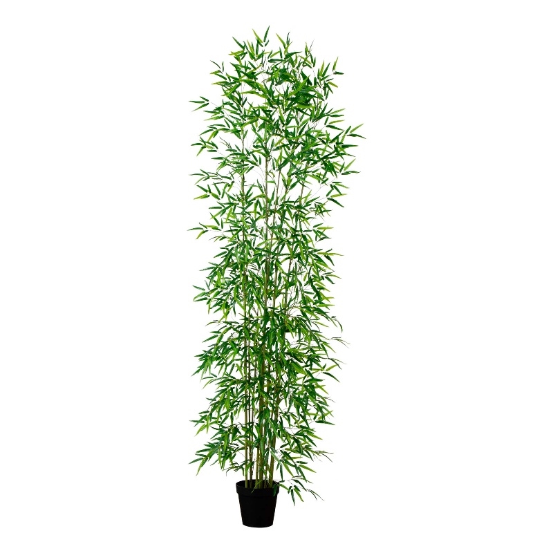 Nearly Natural 10ft Artificial Green Bamboo Tree in Green