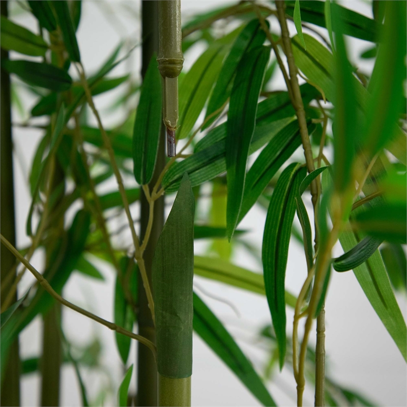 Nearly Natural 11ft Artificial Green Bamboo Tree in Green