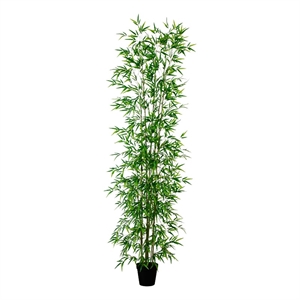 Nearly Natural 11ft Artificial Green Bamboo Tree in Green