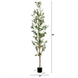 Nearly Natural 8ft Artificial Olive Tree with Natural Trunk in Green
