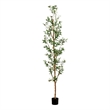 Nearly Natural 8ft Artificial Olive Tree with Natural Trunk in Green