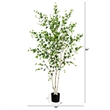 Nearly Natural 7ft Artificial Birch Tree with Real Touch Leaves in Green
