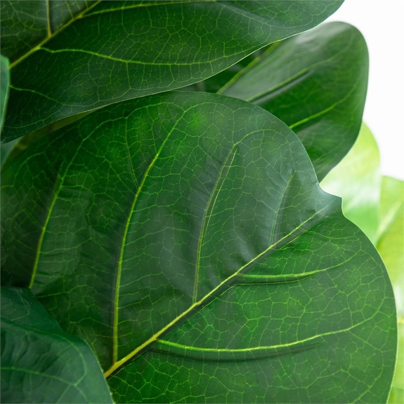 Nearly Natural 6ft Giant Leaf Fiddle Leaf Fig Tree in Planter w/ Real Touch