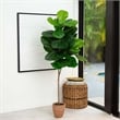 Nearly Natural 6ft Giant Leaf Fiddle Leaf Fig Tree in Planter w/ Real Touch