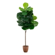 Nearly Natural 6ft Giant Leaf Fiddle Leaf Fig Tree in Planter w/ Real Touch