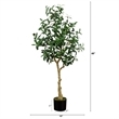 Nearly Natural 4ft Artificial Olive Tree in Green