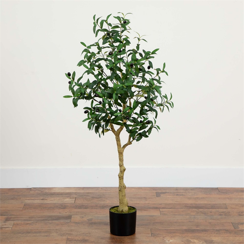 Nearly Natural 4ft Artificial Olive Tree in Green