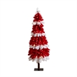 Nearly Natural 5ft Pre-Lit Artificial Peppermint Christmas Tree w/150 Micro LED