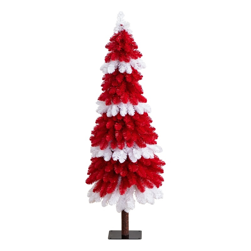 Nearly Natural 5ft Pre-Lit Artificial Peppermint Christmas Tree w/150 Micro LED