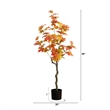 Nearly Natural 4ft Autumn Maple Artificial Fall Tree in Orange