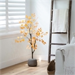 Nearly Natural 4ft Autumn Birch Leaf Artificial Fall Tree in Orange
