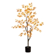 Nearly Natural 4ft Autumn Birch Leaf Artificial Fall Tree in Orange