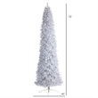 Nearly Natural 12ft Slim White Christmas Tree w/ 3235 Bendable Branches