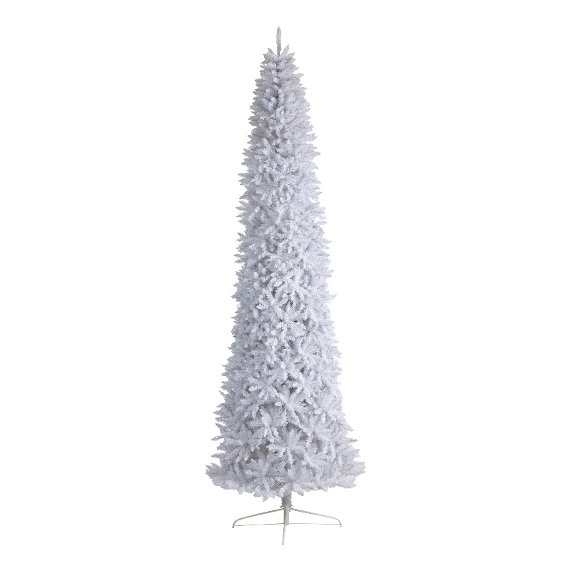 Nearly Natural 12ft Slim White Christmas Tree w/ 3235 Bendable Branches