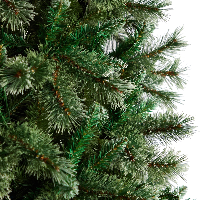 Nearly Natural 10ft Wisconsin Slim Snow Tip Pine Green Christmas Tree