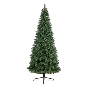 Nearly Natural 10ft Wisconsin Slim Snow Tip Pine Green Christmas Tree