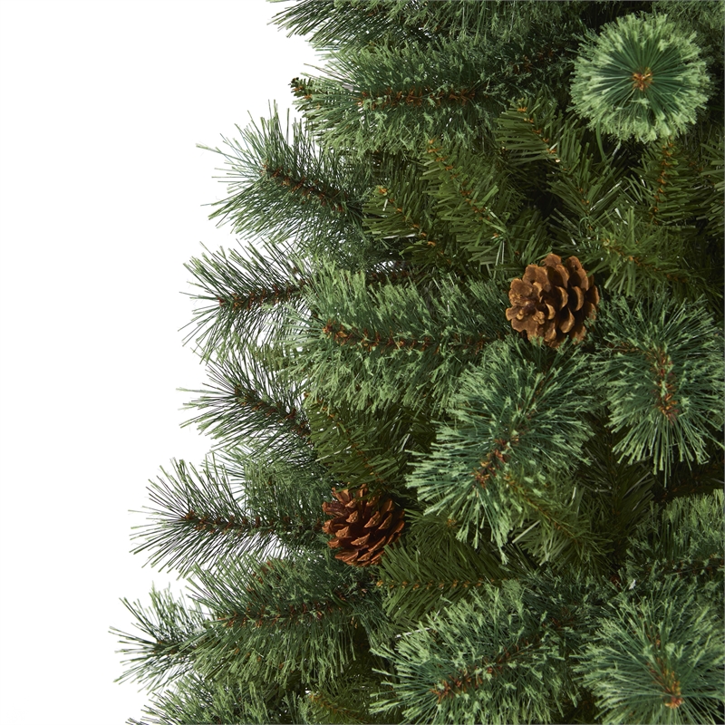 Nearly Natural 6ft White Mountain Pine Artificial Green Christmas Tree