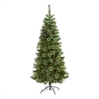 Nearly Natural 6ft White Mountain Pine Artificial Green Christmas Tree