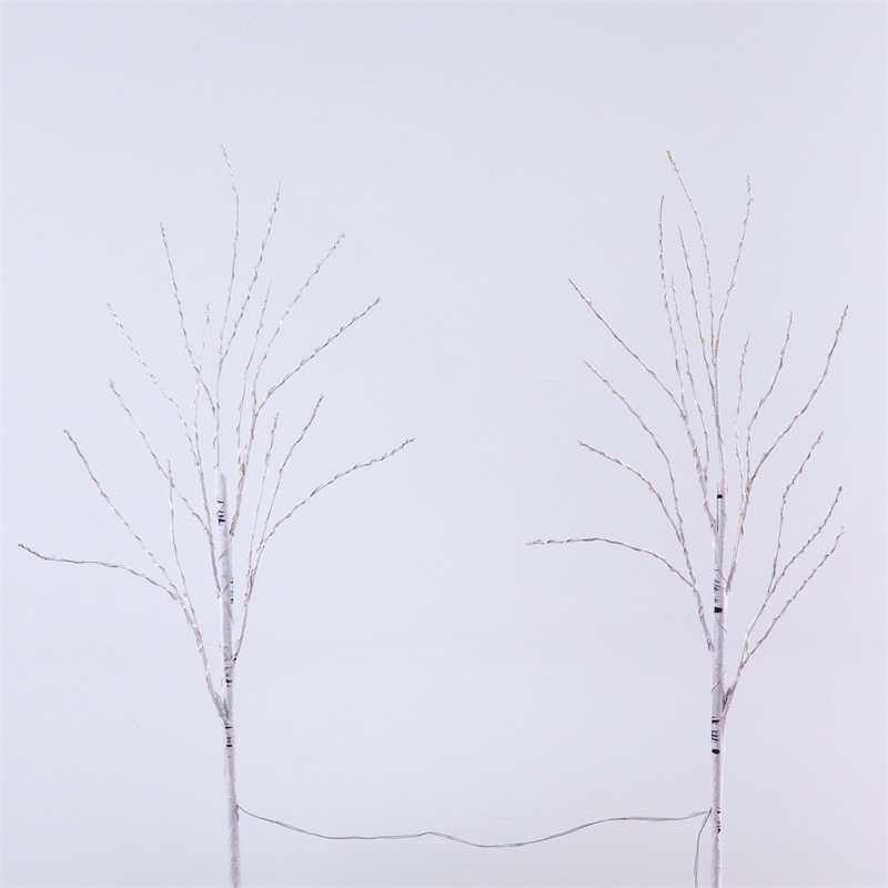 Nearly Natural 2.5ft Pre-Lit White Birch Branches w/ Warm White 100 Micro LED