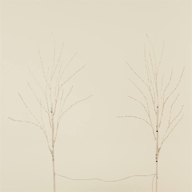Nearly Natural 2.5ft Pre-Lit White Birch Branches w/ Warm White 100 Micro LED