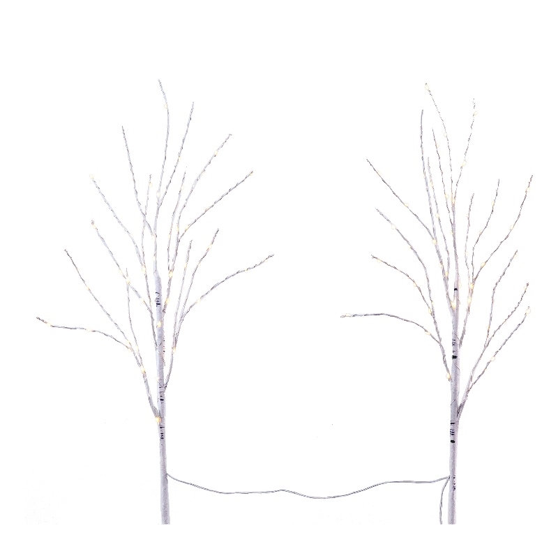 Nearly Natural 2.5ft Pre-Lit White Birch Branches w/ Warm White 100 Micro LED