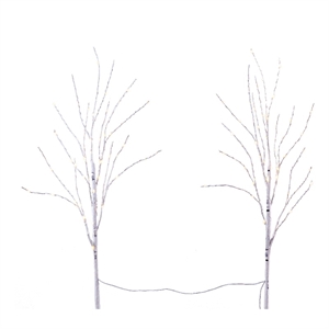Nearly Natural 2.5ft Pre-Lit White Birch Branches w/ Warm White 100 Micro LED
