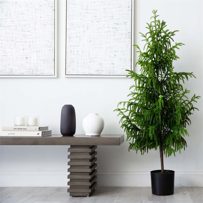 Nearly Natural 5ft Artificial Norfolk Pine Tree in Green