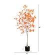 Nearly Natural 5ft Autumn Paper Birch Artificial Fall Tree in Orange