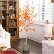 Nearly Natural 5ft Autumn Paper Birch Artificial Fall Tree in Orange